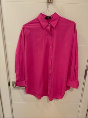 Theory Bright Pink Button-Down Shirt